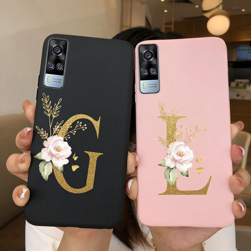 Soft Case For Vivo Y51 2020 Case V2030 Cute Letters Silicone TPU Back Cover For Vivo Y 31 51 51A Y31 V2036 Y51 Y51A Phone Cases