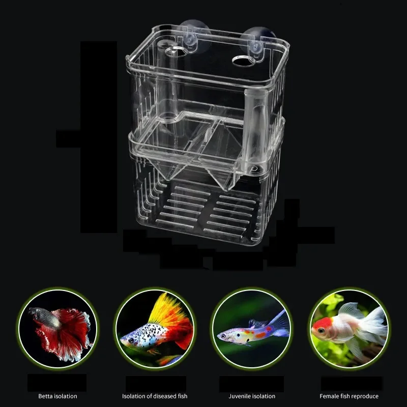 Aquarium Acrylic Breeder Box S/L/XL Fish Breeding Isolation Box Hatchery Fish Tank Divider Shrimp Clownfish Fish Injured acuario