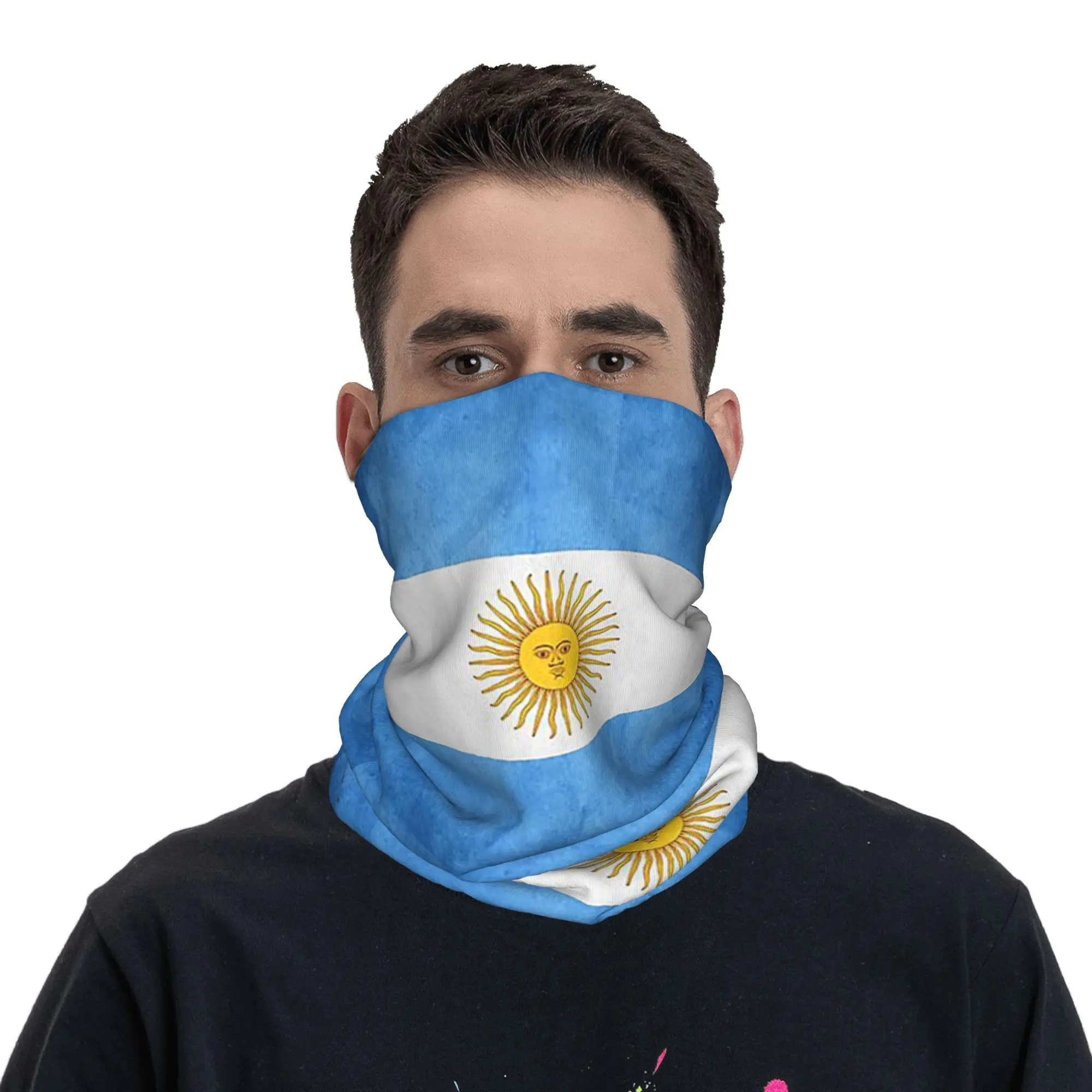 Argentinië Argentijnse vlag Nationale vlag van Argentinië Bandana Halsbeenkap Gedrukte magische sjaal Multifunctionele bivakmuts Fietsen