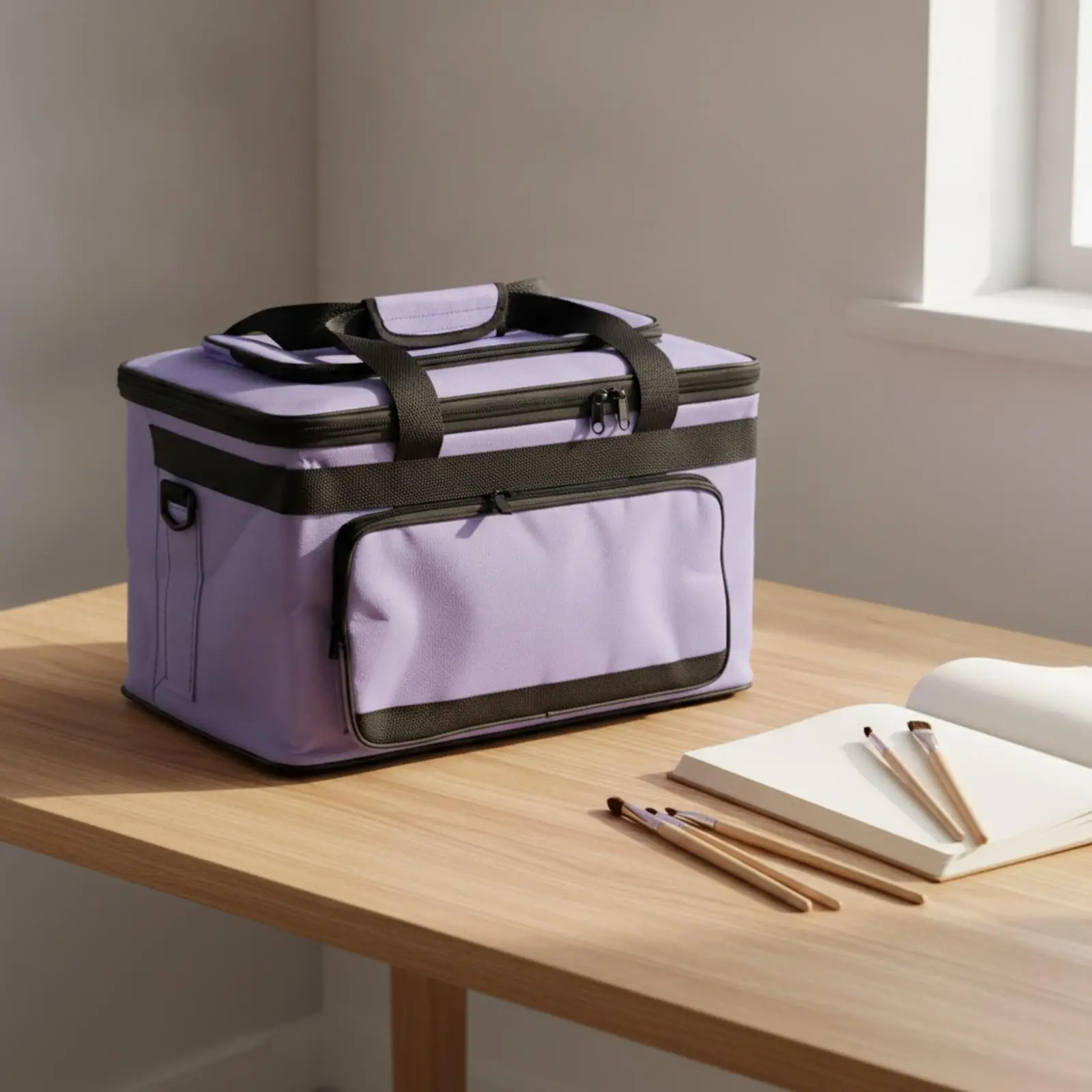 Large Capacity Studio Organizer Case | Foldable Soft-Sided Design, Zippered pocket section, Art Supply Organizer, for Sketching