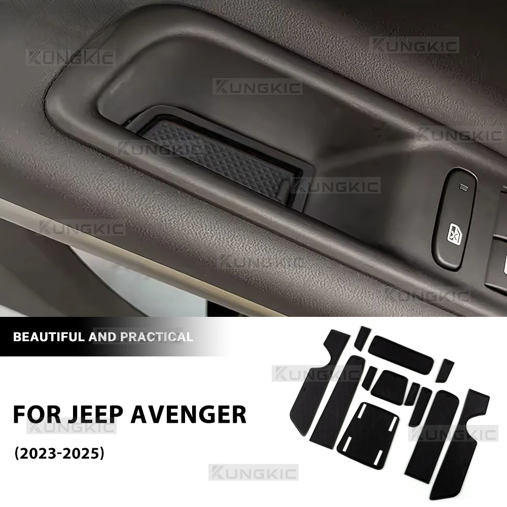 For 2023 2024 2025 Jeep Avenger Car Door Slot Pads Anti-slip Anti-scratch Clean Interior Decorative Modification Accessories