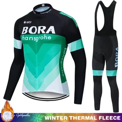 Mtb Male Cycling Clothing UCI BORA Men's Jacket Bib Winter Thermal Fleece Jersey Set Tricuta Man 2024 Mountain Bike Sportswear