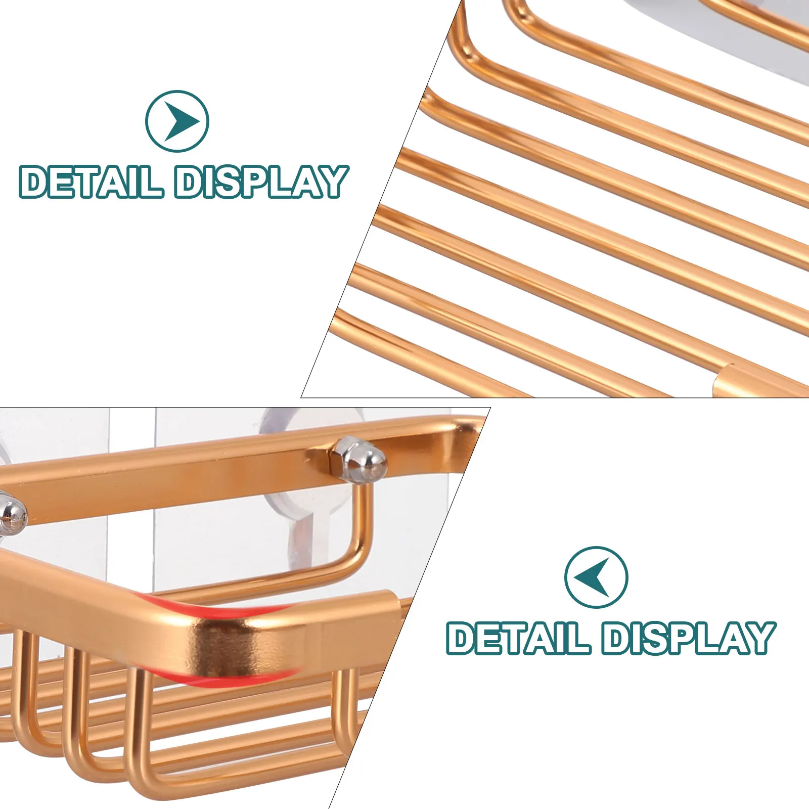 

1 set 1 Set Rack Aluminium Holder With Drain Rack Bathroom Storage Dish Soap Holder With Drain Sink Organizer