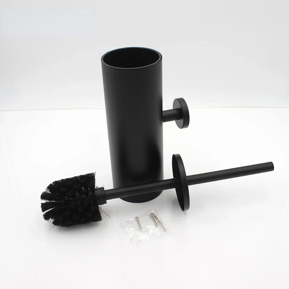 

Matt Black Toilet Brush Holder Stainless Steel Cleaning Tool Durable Vertical Bathroom Toilet Brush Wall Mounted Accessories