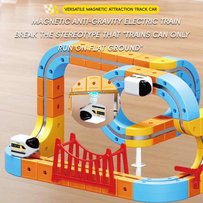 97個セット 多用途マジックTトラック 積み木 USB充電式 3Dキューブ 積み木トラック STEM教育玩具 完璧