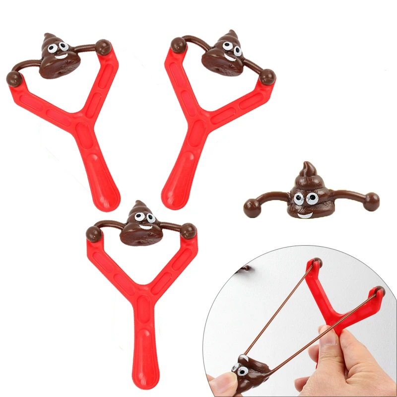 8pcs Fun Poop Slingshot Prank Tricky Gift Birthday Party Giveaway Halloween Children Mischief Gift Gag Fool Day Kids Favor Gifts