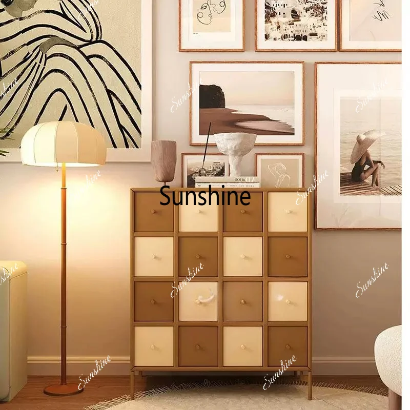 

French vintage solid wood dresser cabinet, widened storage cabinet for living room
