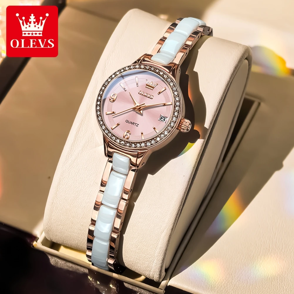 

OLEVS 7093 Original Brand Watch For Women Korean Style Graceful Auto Date Fashion Original Quartz Wristwatch Luxury Women Gift
