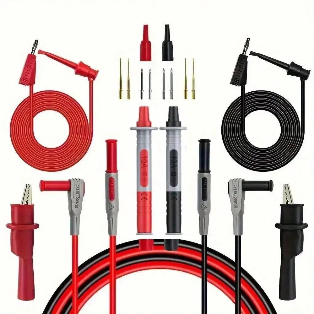 18pcs P1308B Test Lead Kit 4MM Banana Plug To Test Hook Cable Replaceable Multimeter Probe Test Wire Probe Alligator Clip ￼ ￼ ￼