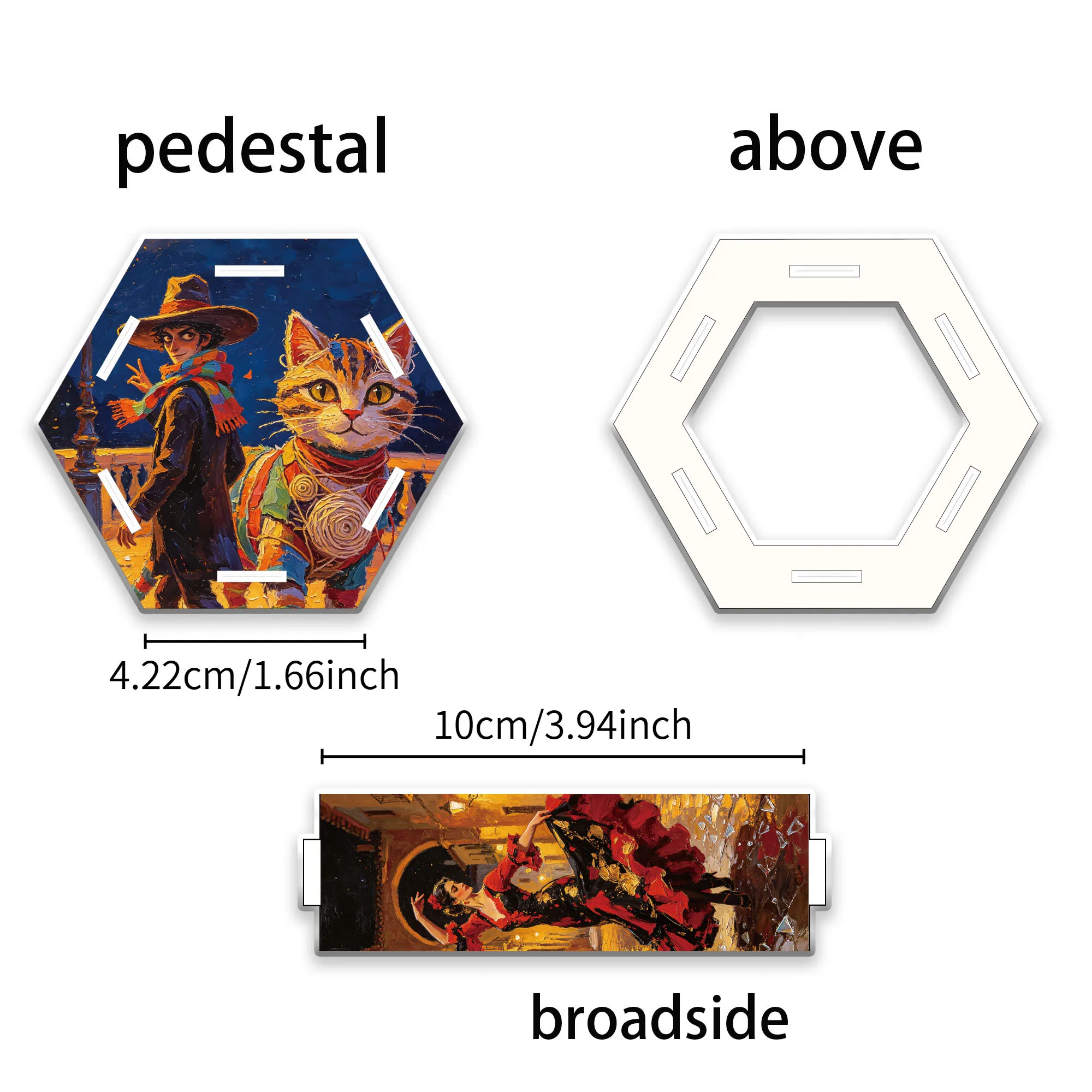 1pc Spanish theme hexagonal acrylic pen holder Acrylic desktop storage decoration