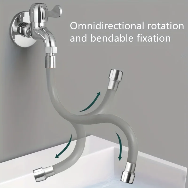 

Flexible Faucet Extender - with A Bendable Spout, Omnidirectional Rotation and Flexible Hold, Copper and Plastic Construction.