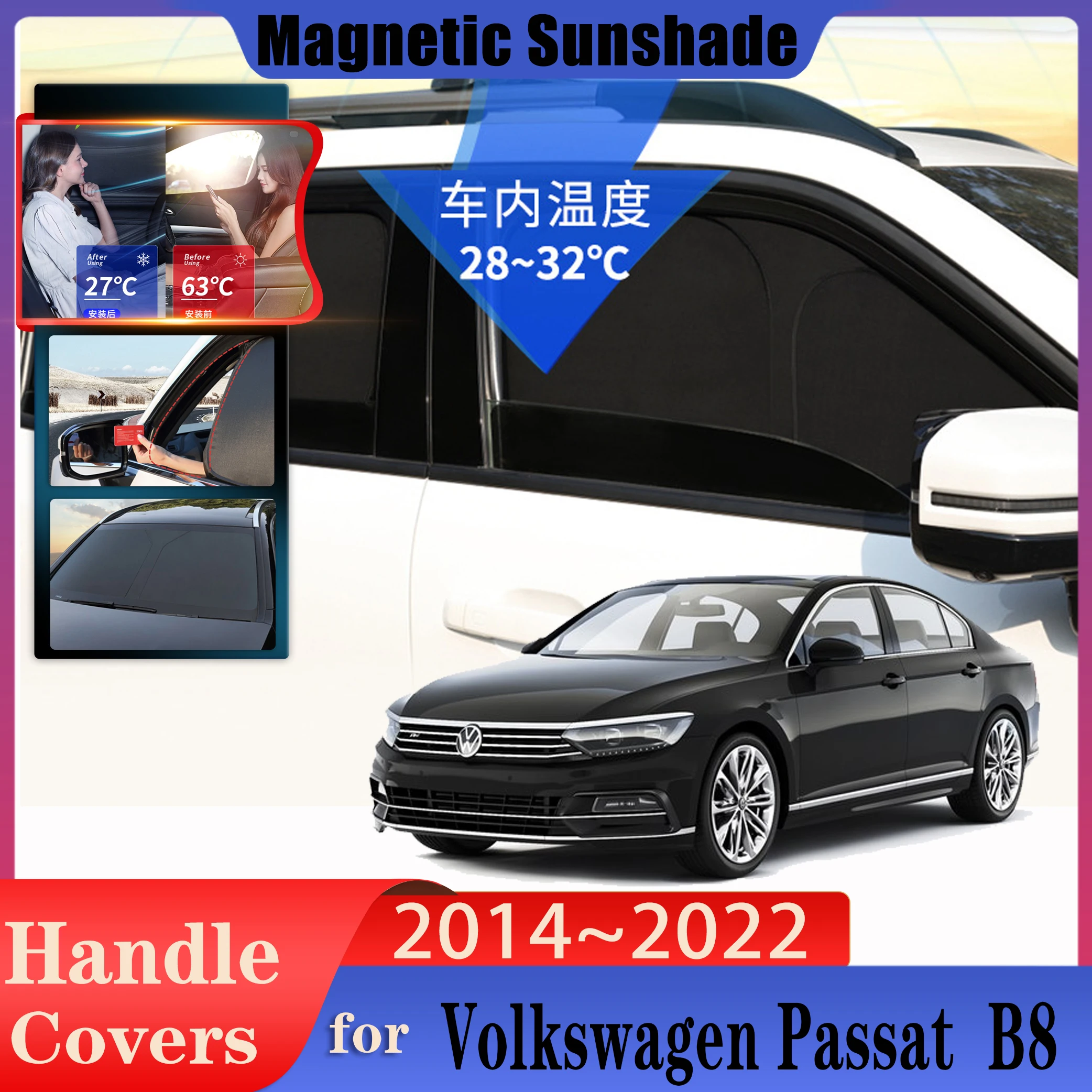 Car Coverage Sunshades For Volkswagen VW Passat B8 Saloon 2014~2022 Sun Visors Sunscreen Window Sunshade Covers Car Accessories