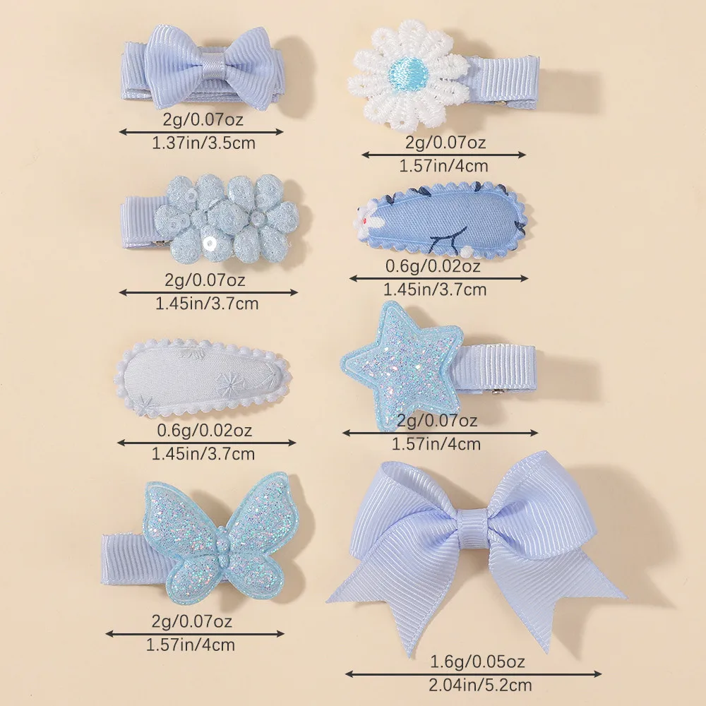 8-teiliges Kinder-Haarschleifen-Set: Süße Haarspangen mit Schleifen und Gänseblümchen im Ins-Stil für Mädchen – Modische Haaraccessoires – Detail 10