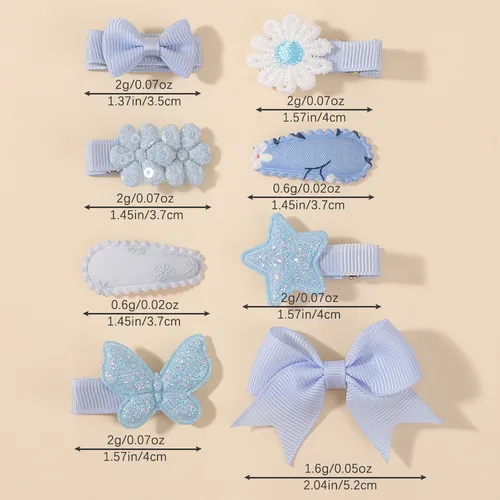 Imagen 2 del producto 8 unids/set de horquillas encantadoras para el pelo para niñas, pinzas para el pelo estilo Minni Ins con lazo dulce para niñas, accesorios para el cabello frescos, regalo