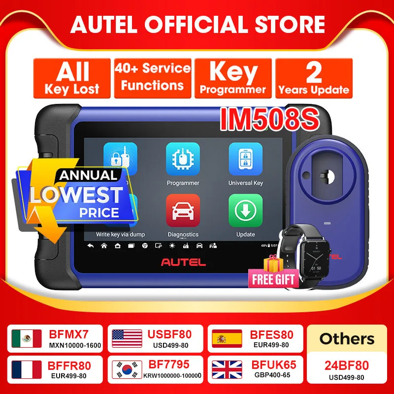 Autel-Scanner automobile MaxiIM IM508S XP400 PRO OBD2, pigments clés IMMO, outils de diagnostic pour toutes les voitures, programmeur tout-en-un