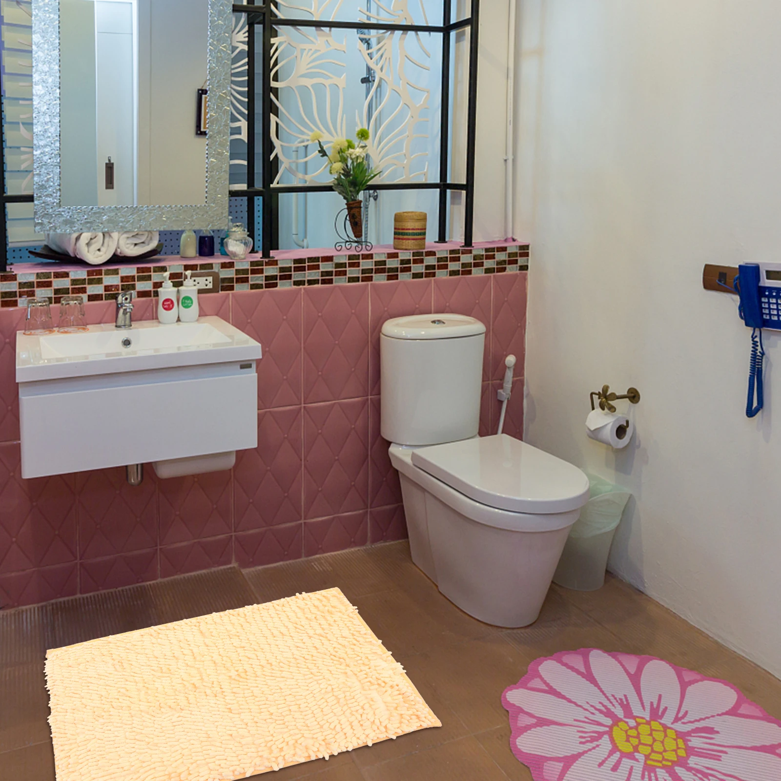 

Chenille Area Rug Soft Touch Bright Color Nonskid Living Room Bedroom Indoor Mat Entryway Floor Pad Front Door Mat