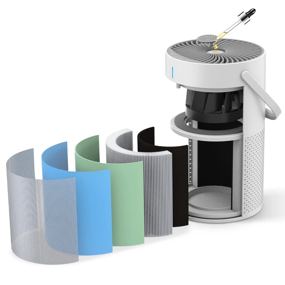 

Portable Home Air Purifier with Ozone Negative Ion Hepa Filter & Mobile Features for Home Use