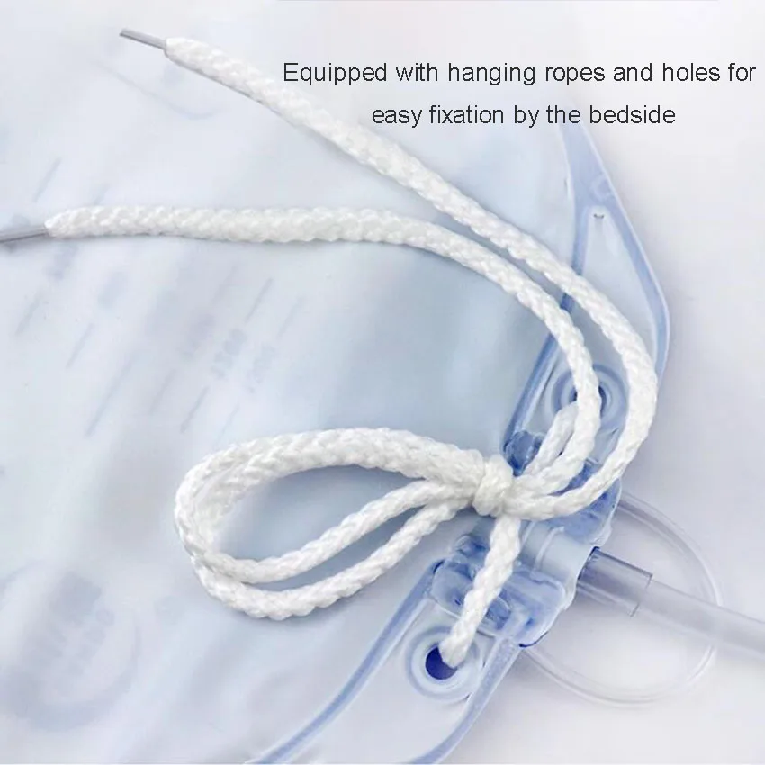 5Pcs Disposable External Drainage Bag 1500ml Anti Reflux Catheterization Bag for Urine Collection and Drainage