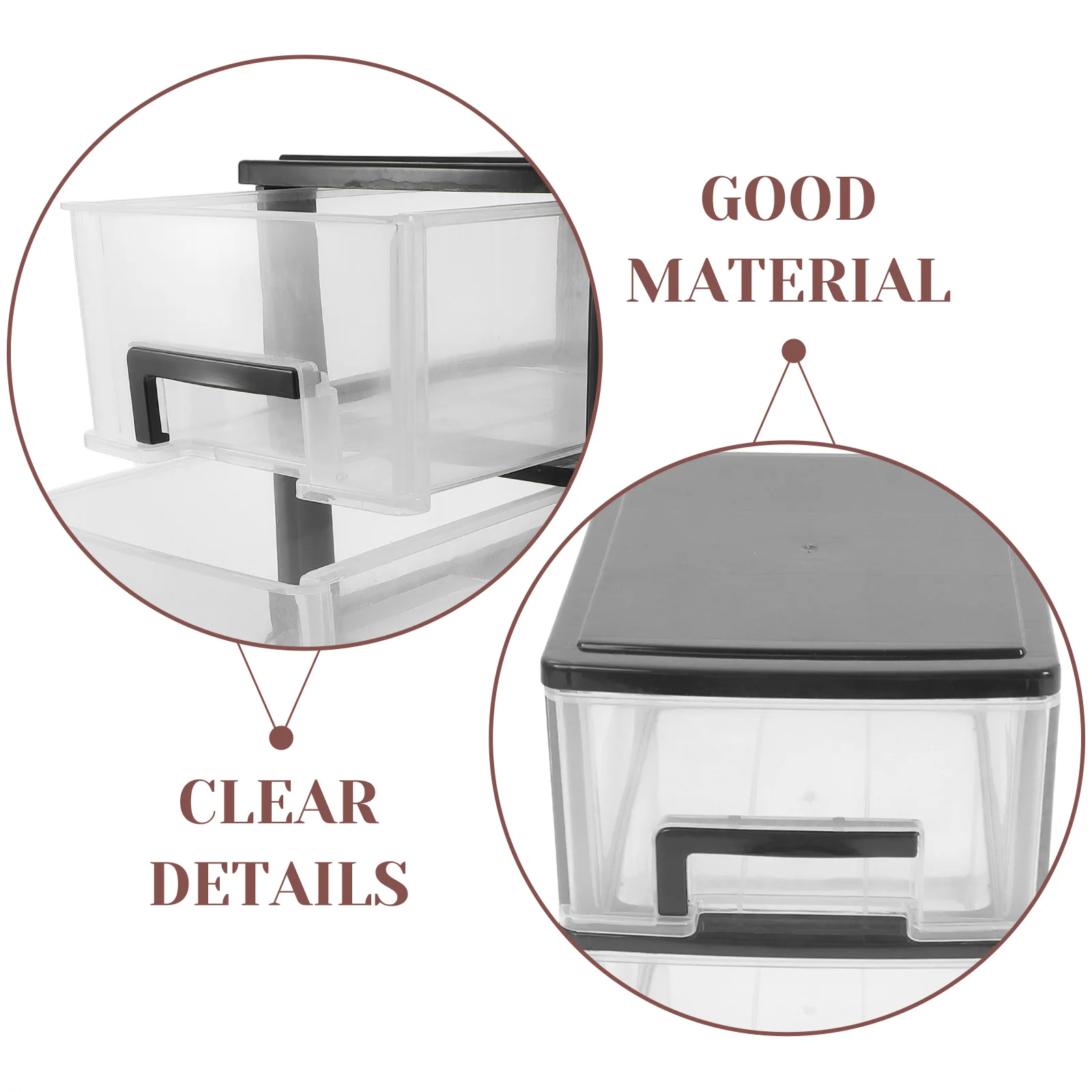 Scatola portaoggetti a quattro strati, mobiletto in plastica trasparente, organizer portatile da scrivania, contenitore per articoli vari.