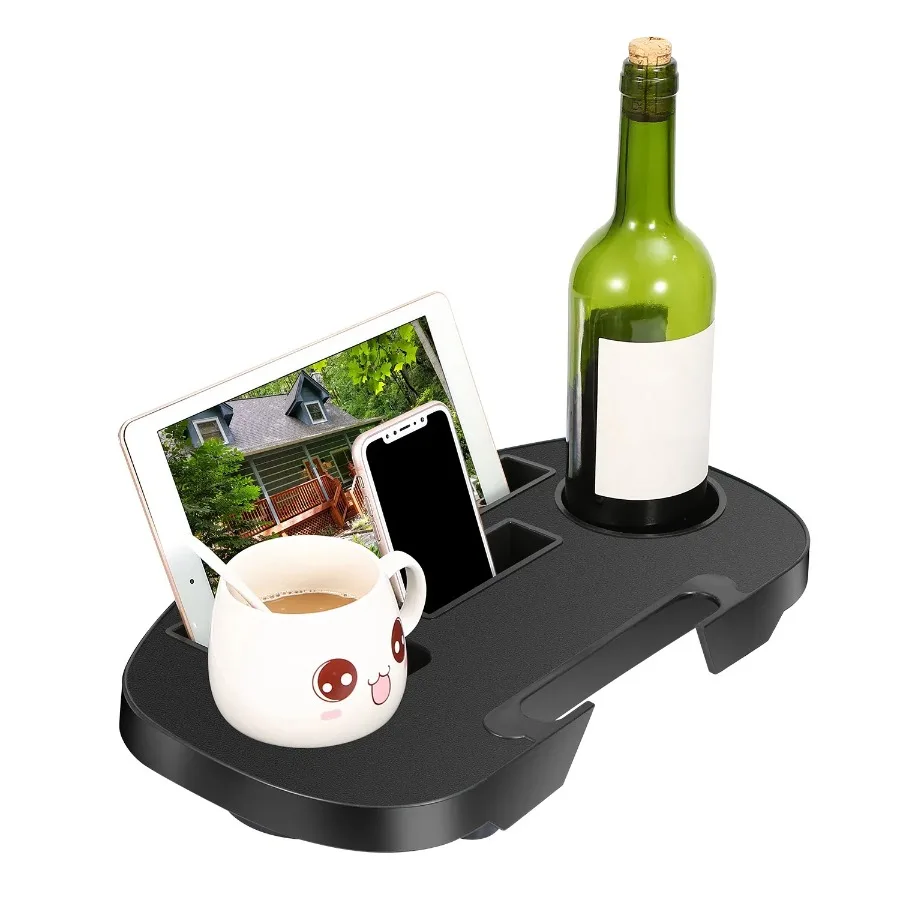 

Zero Gravity Chair Cup Holder Clip On Side Tray w Beverage Can Mobile Devices Slots