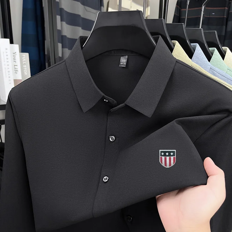 

Quality New Man Long-Sleeved Shirt Lapel Single-Breasted Printing Spring Hot-Selling Shirt Leisure Fashion Trend Men's Clothing