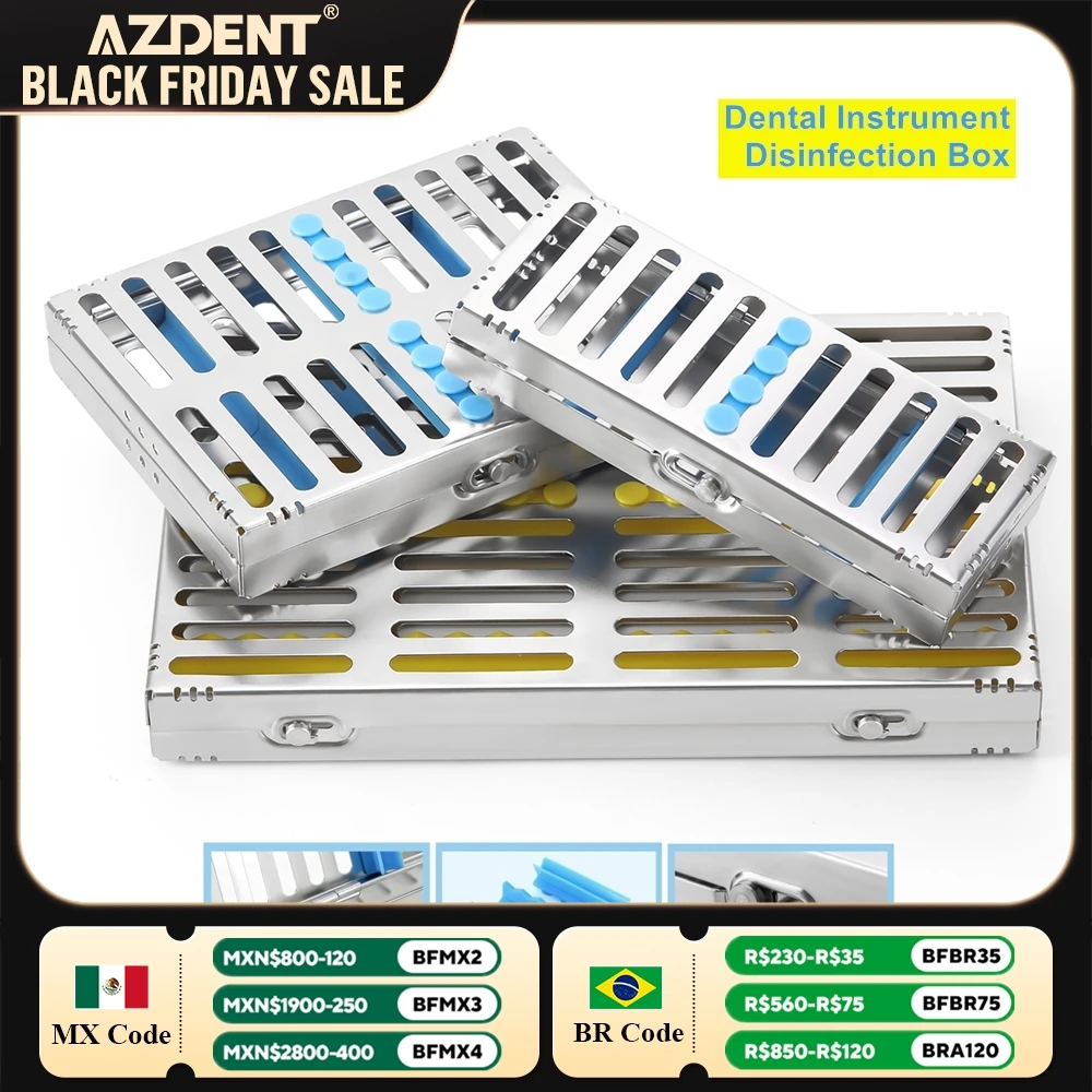 Dental Sterilization Rack Cassette File Burs Disinfection Tray AZDENT Surgical Autoclavable Sterilization Box Detachable