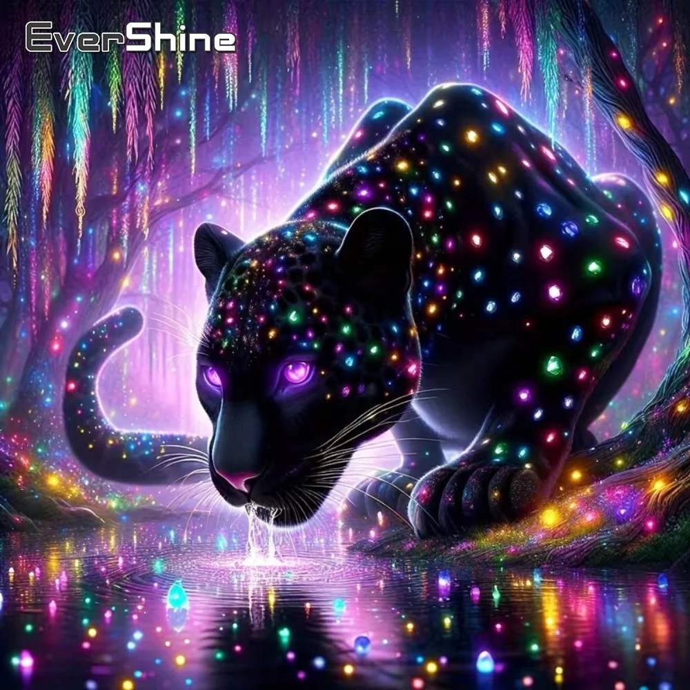 

Алмазная мозаика EverShine: Картина с леопардом, полный квадратный/круглый алмазный рисунок, стразы, DIY, для дома, гостиной, декор, рукоделие