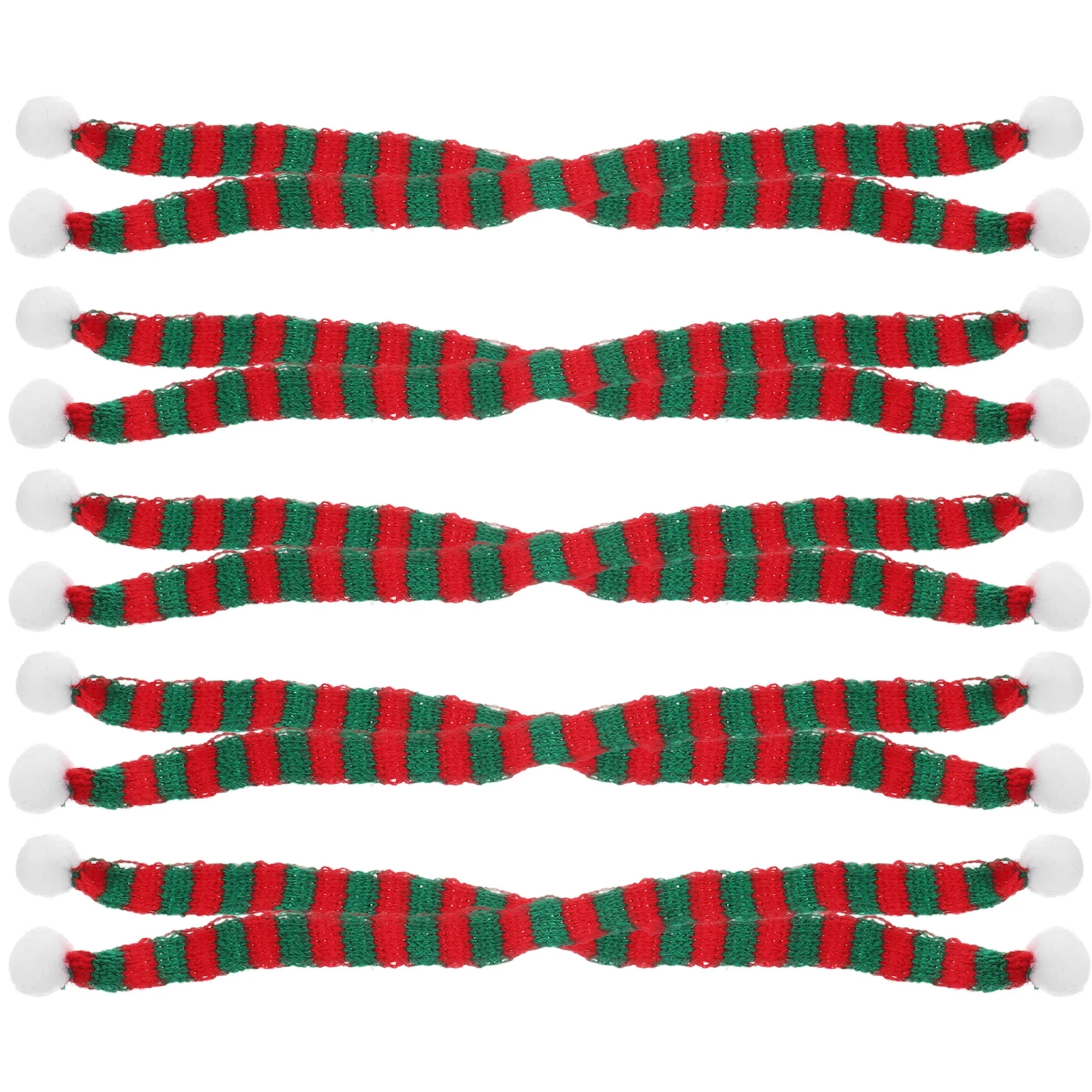 

5 10pcs Christmas Mini Scarf Knitted Bottle Decorative Scarf for Snowman Party Festival Adornment DIY Gift