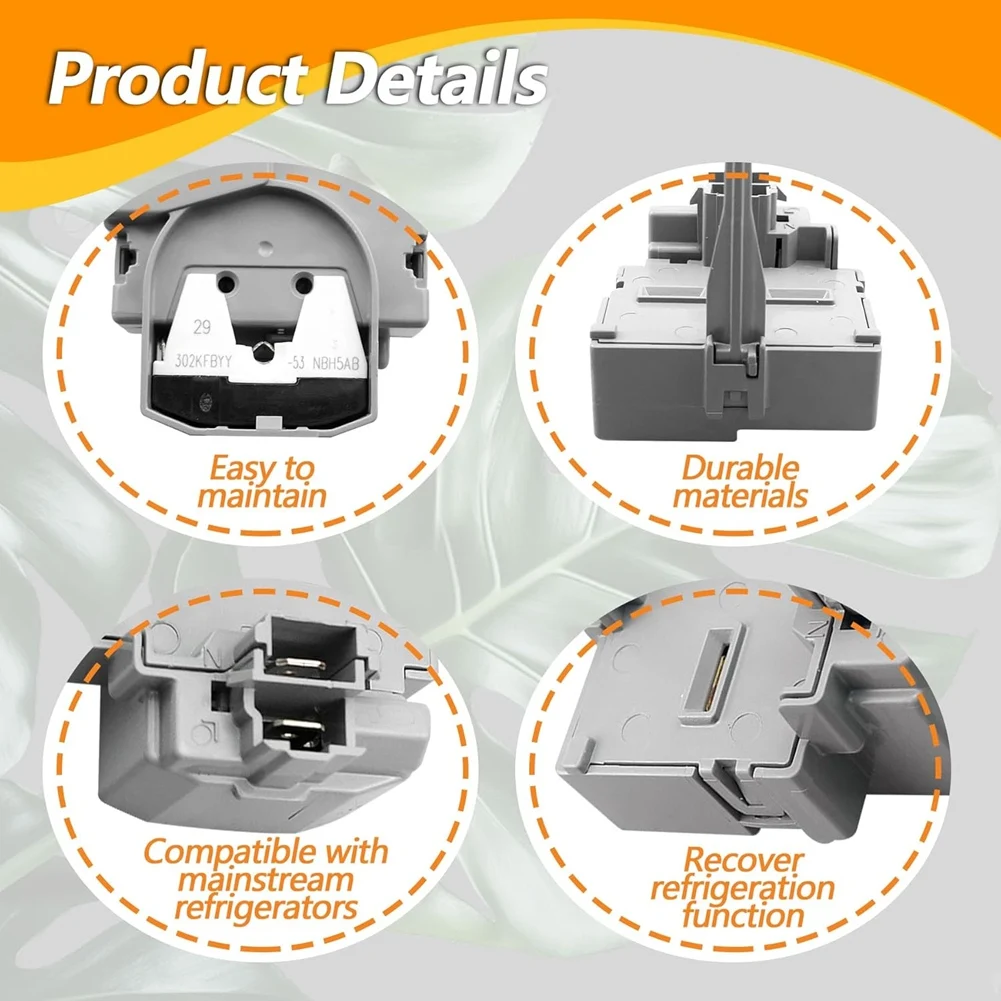 

FYBL-Universal Fit WR08X21100 Refrigerator Overload& Start Relay 1/4" Terminal Models, Compressor Protector Device Protection