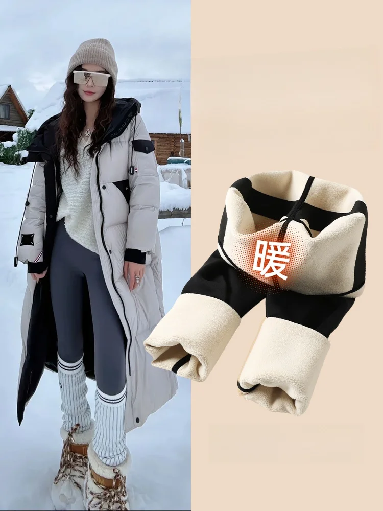 

Ультратонкие леггинсы для йоги из аркскиновой ткани с начесом из овечьей шерсти, с высокой талией, утягивающие, для коррекции живота, зима 2025, новая коллекция, женская модная одежда