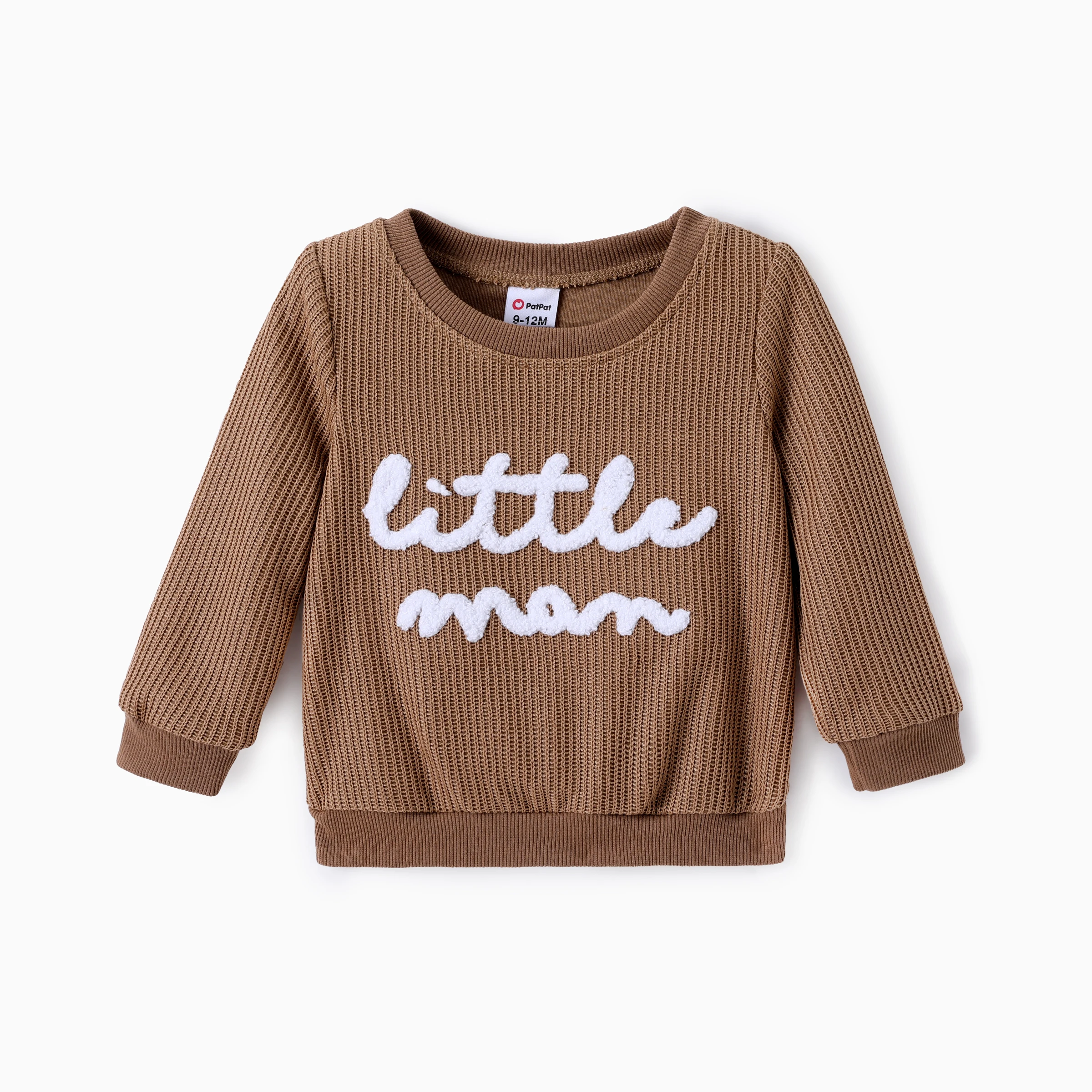 PatPat Baby Boy/Girl Towel Embroidery Letter Sweatshirt