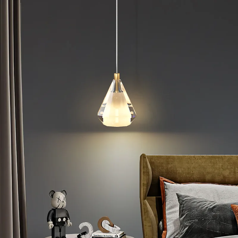 

Modern minimalist master bedroom bedside small chandelier high-end light Italian style crystal lamp