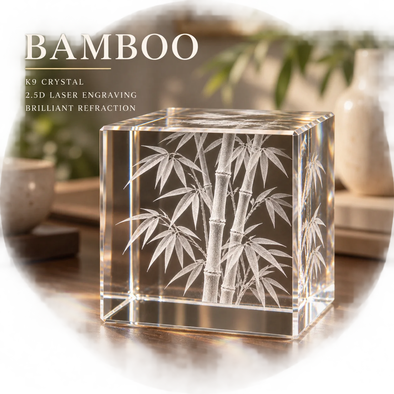 Custom Crystal Cube Personalized 2.5D Laser Engraved Photo Ornament Clear Square Keepsake for Home Wedding Anniversary Gift DIY