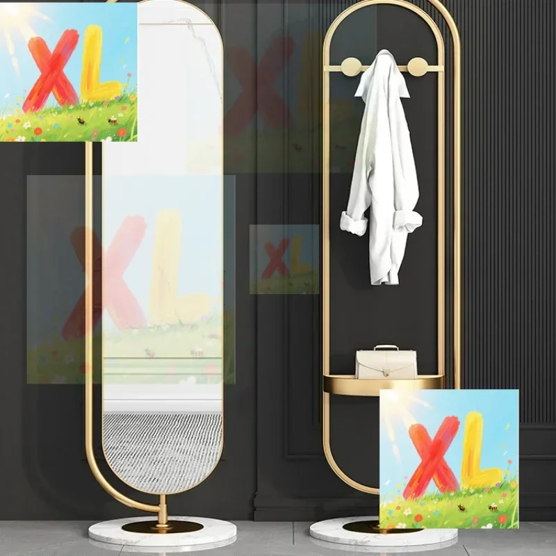 Miroir lumineux de luxe pleine longueur, chambre à coucher, maison, corps entier, vent, ceinture rotative, rangement