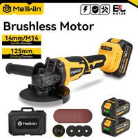 MELLWIN 125mm Brushless Electric Angle Grinder 3 Gears Woodworking Polisher Cutter Machine Power Tool For Makita 18V Battery Pin