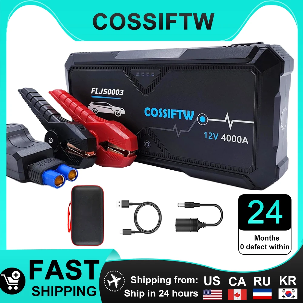 

COSSIFTW HD203 HD204 3000A 4000A Jump Starter Power Bank 12V Car Starting Device 24000mAh Battery Jump Start for Booster