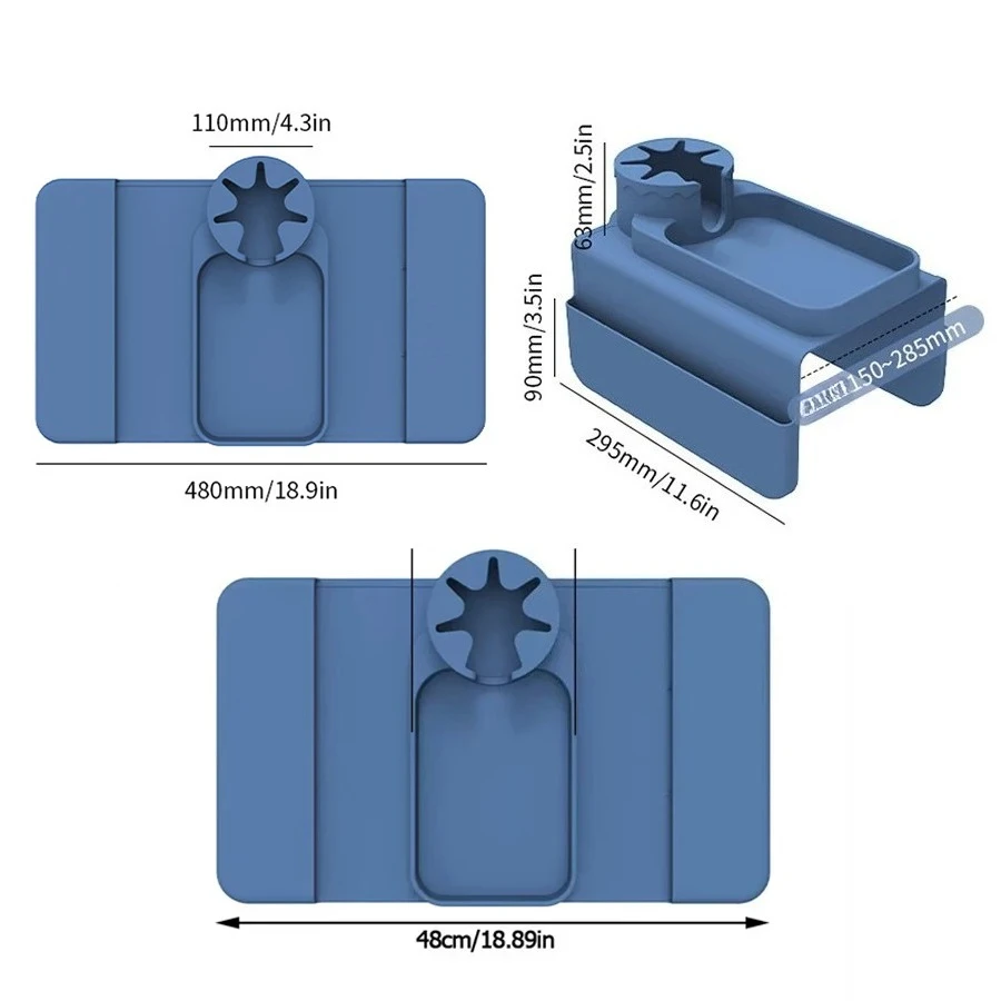 With Accessories Side Pocket for Remote Control and Beverage Silicone Coaster Sofa Cup Holder Tray Sofa Armrest Storage Box