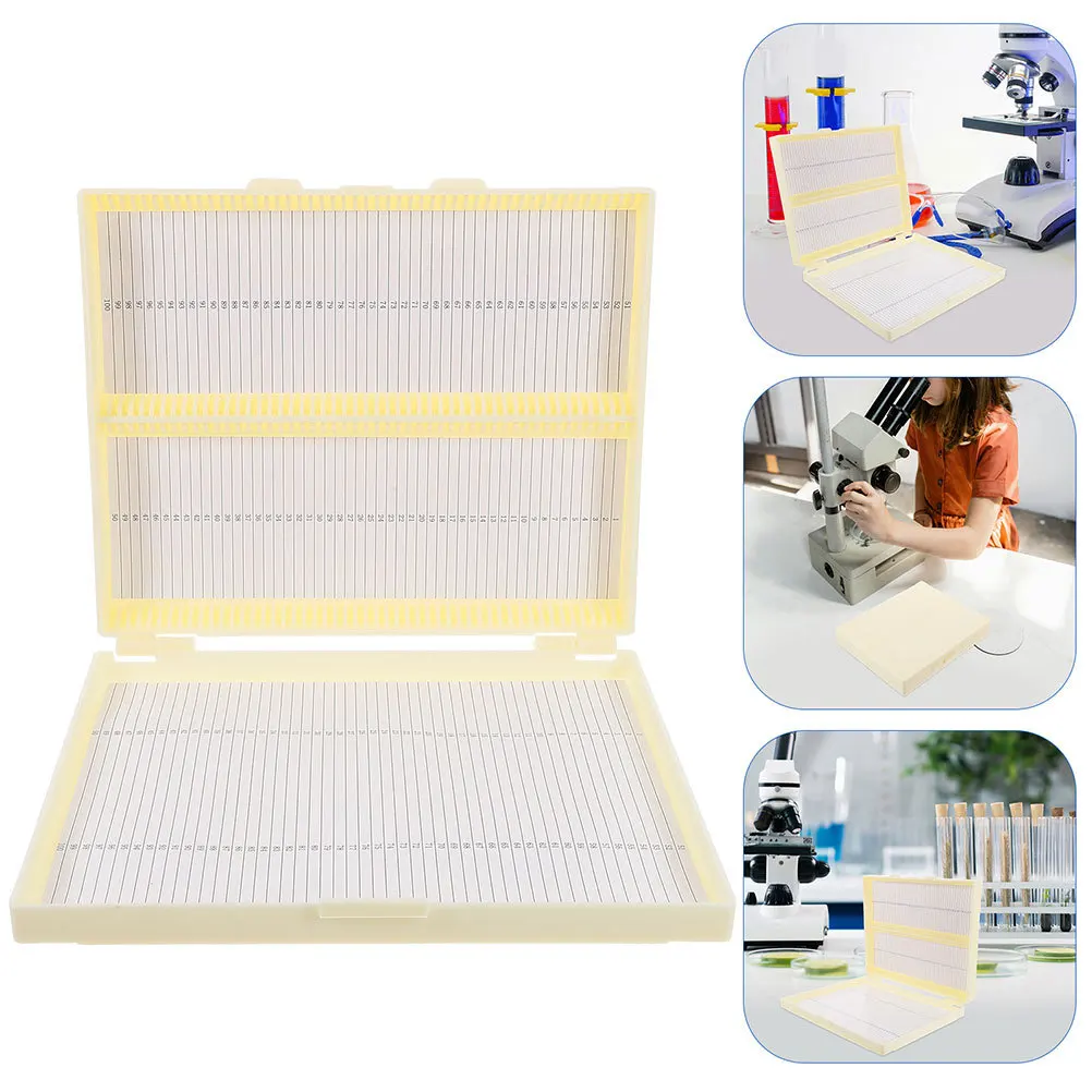 

2pcs Microscope Slide Storage Case Laboratory Specimen Holder Slides Organizer For Glass Slices