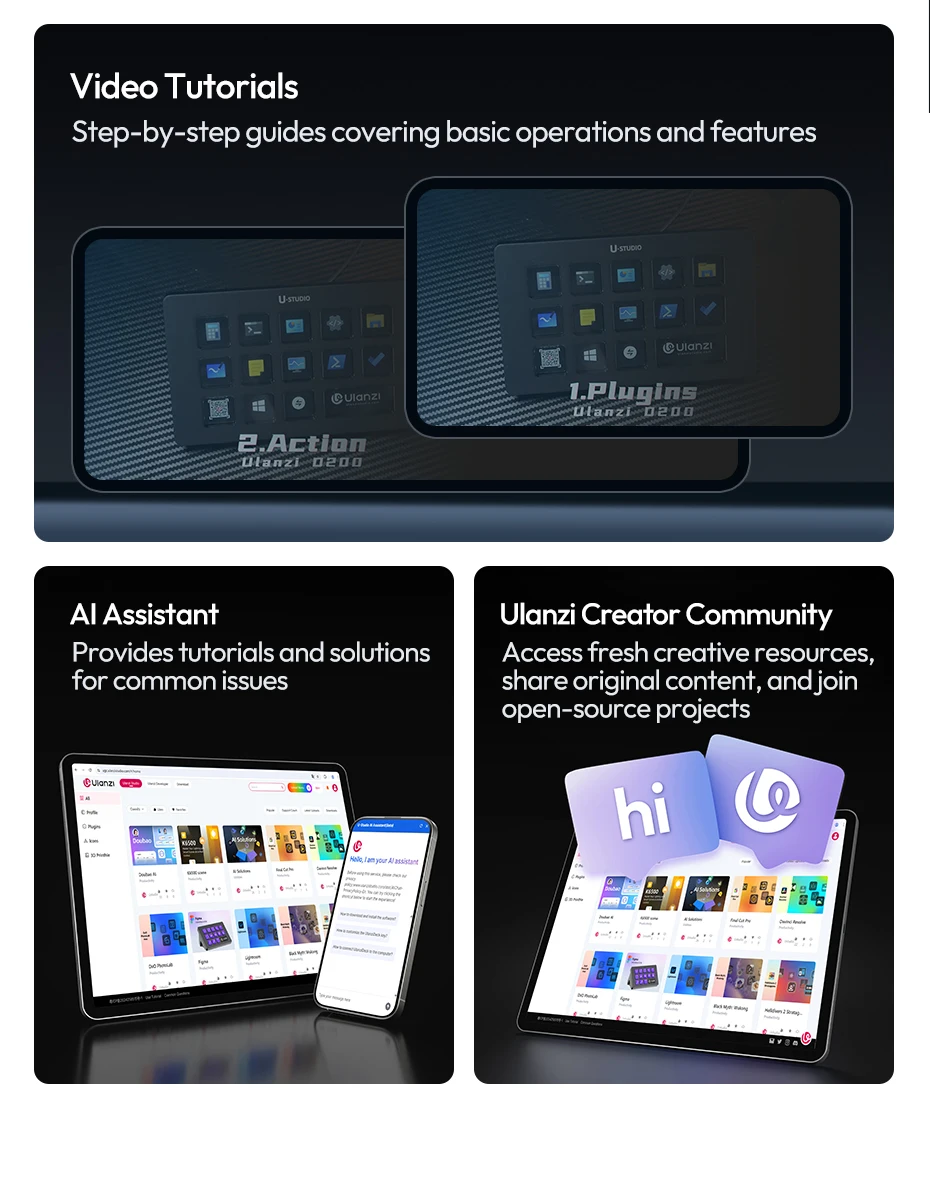 Ulanzi D200H Deck Dock Streaming-Controller 7-in-1 Dockingstation für Schreibtisch Intelligente Beleuchtungssteuerung Büroassistent Studio – Detail 20