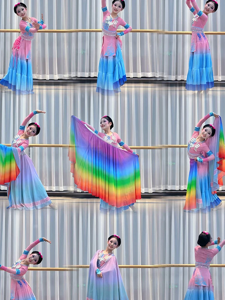 

Костюм для этнических танцев: детский и женский, с пышной юбкой, для фестивалей, топ и головной убор из полиуретана