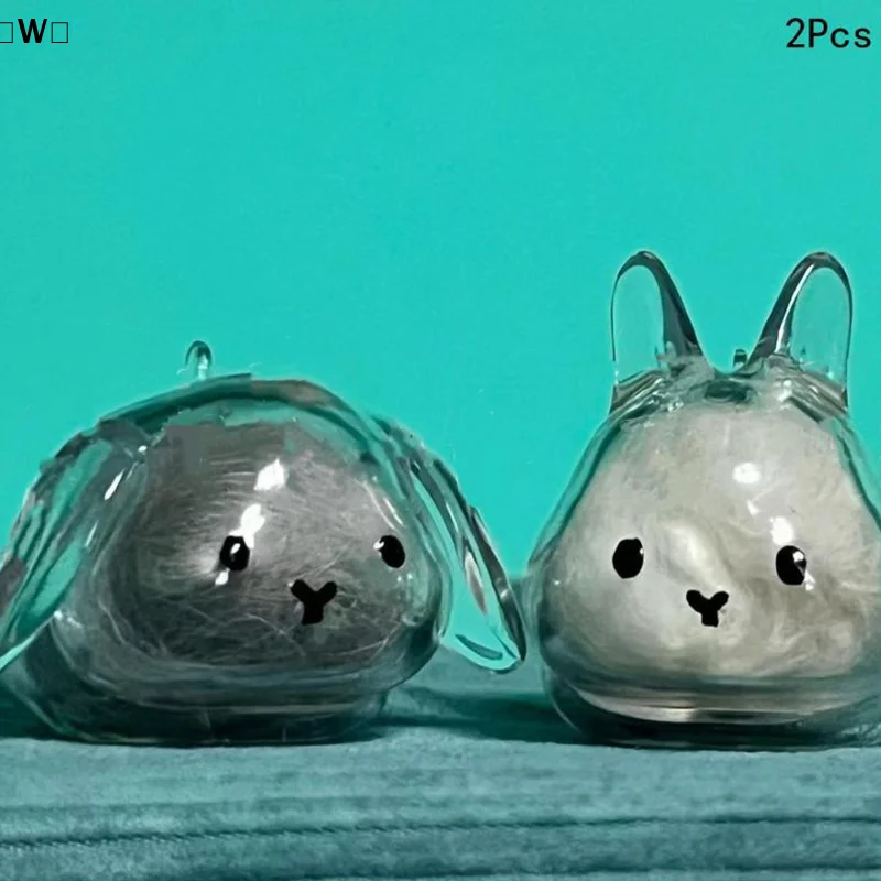 〔W〕Rabbit Hair Storage Box Pendant Keychain Pet Hair Keepsake Box Pet Memorial Collection Box Bag Pendant DIY Decoration Gift