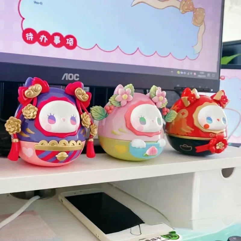 EMMA-Figurine au beurre Daruma de la forêt secrète, décoration de bureau, ornement porte-bonheur, application de Roly, Kawaii Surprise, cadeau