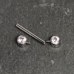 G23 Titanium Piercing Zircon 16G Septum Nipple Barbell Rings CZ Bezel Set Thread Nipple Shield Mamilo Piercing Women Jewelry