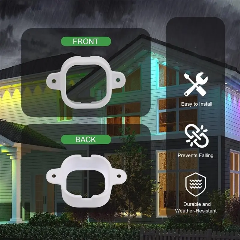 【FITTING】Mounting Brackets For Govee H706 Pro 100Pcs Light Clips For Govee H706, Permanent Outdoor Lights Extension Holder