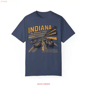 Kaos Indiana Hoosier State Desain Balap Antik Arena Balap Motor Mobil Retro Penggemar Indianapolis 10 indianapolis colts penjualan terbaik - №