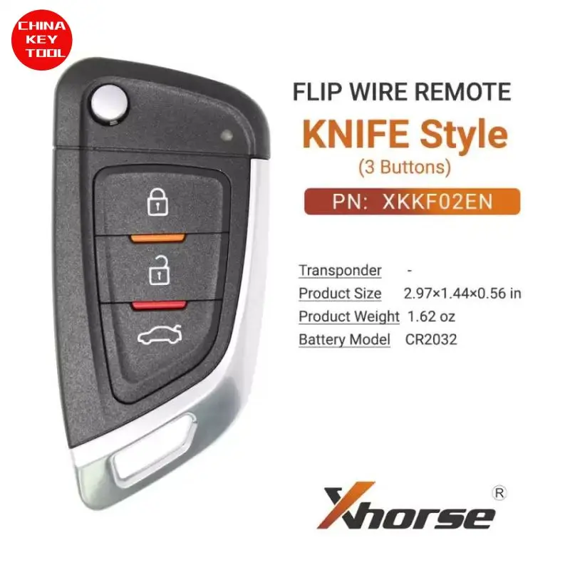 1PCS Xhorse VVDI Key Tool Wire Flip Remote Key 3 Buttons New BMW Type XKKF02EN