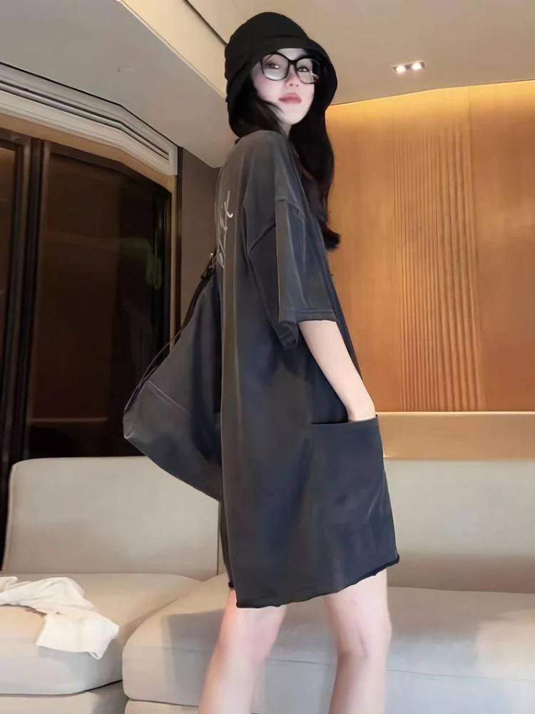 Retro kombinezon z szerokimi nogawkami damski letni nowy luźny wyszczuplający z wysokim stanem spodnie ort do pracy wygodny materiał