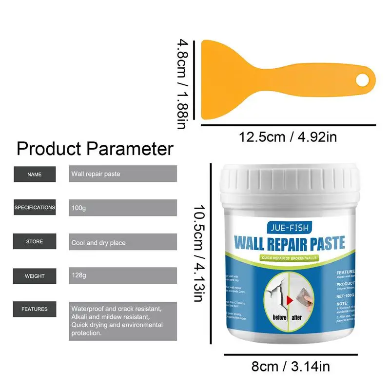 Mouldproof de secagem rápida Wall Mending Agent, Leak-Trapping, Drywall Buraco, Peeling Gap, Repair Paint, Válido, Reparação