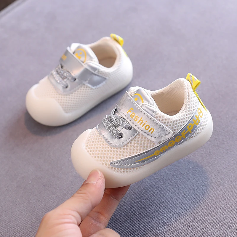 2024 Spring and Autumn Breathable Baby Toddler Shoes 0-1-2 Years Old 3 Soft Bottom Non-slip Baby Mesh Shoes Closed Toe Baby Shoe