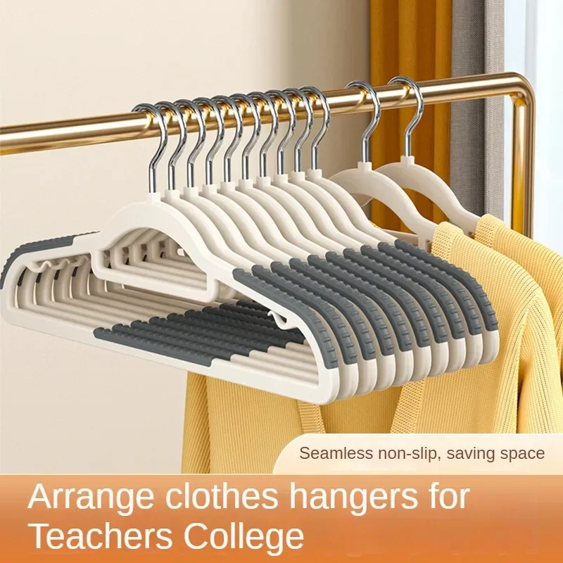 10PCS Anti Slip Hanger Household Clothes Hanger Plastic Non Marking and Anti Slip Hanger Clothing Rack Drying Rack for Clothes